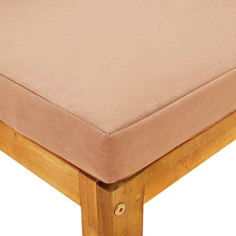 Sectional Middle Sofa with Cushions Solid Acacia Wood Natural