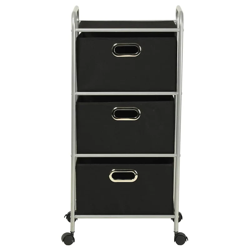 245749 vidaXL Shelving Unit with 3 Storage Boxes Steel and Non-woven Fabric
