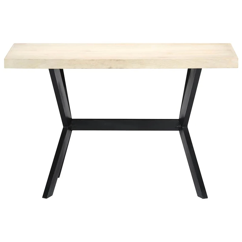 247442 vidaXL Dining Table White 120x60x75 cm Solid Mango Wood