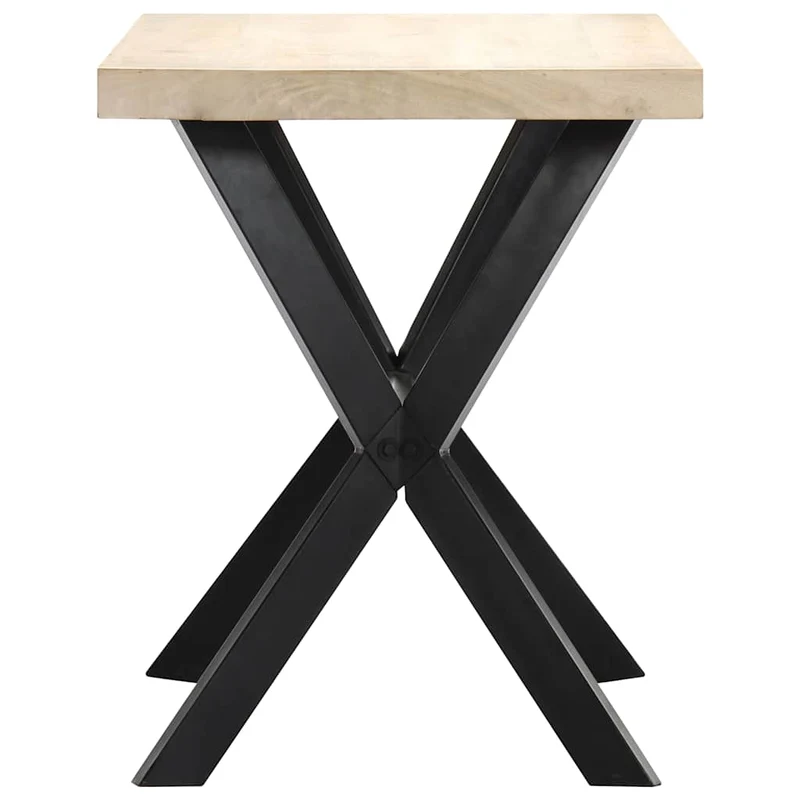 247442 vidaXL Dining Table White 120x60x75 cm Solid Mango Wood