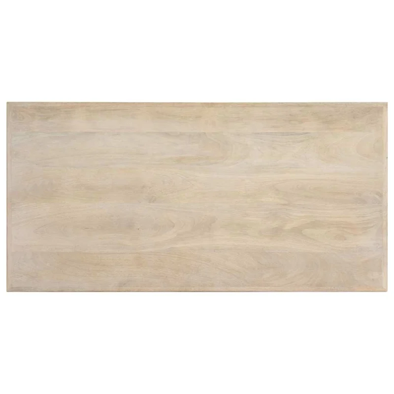 247442 vidaXL Dining Table White 120x60x75 cm Solid Mango Wood