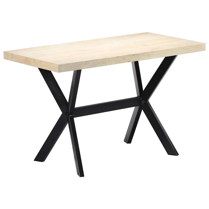 247442 vidaXL Dining Table White 120x60x75 cm Solid Mango Wood