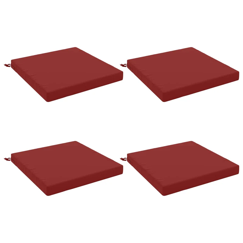 Seat Cushions SOEST 4 pcs 100% Polyester Wine Red