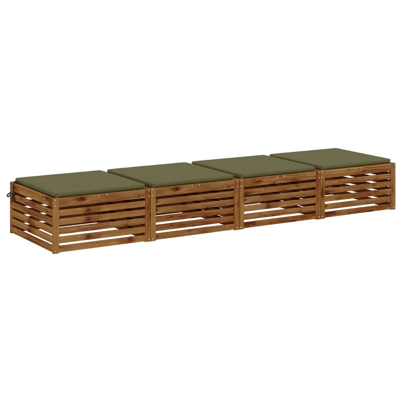 Seat Cushions SOEST 4 pcs 100% Polyester Olive Green