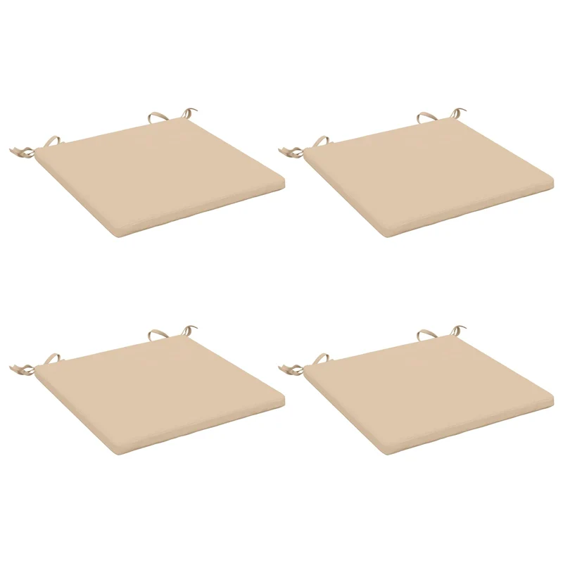 Seat Cushions SOEST 4 pcs 100% Polyester Cream 45 x 45 x 3 cm