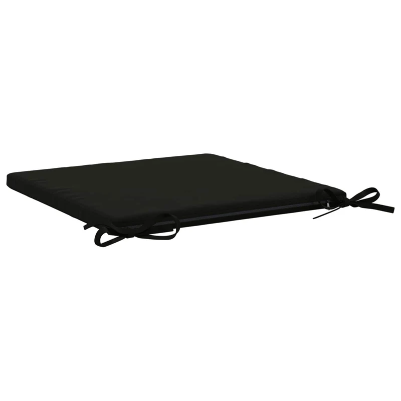 Seat Cushions SOEST 4 pcs 100% Polyester Black 45 x 45 x 3 cm