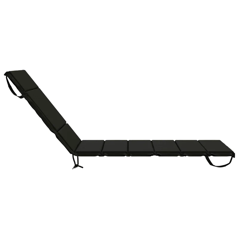 Sunlounger Cushion GEMERT 100% Polyester Black 200 x 80 x 3 cm