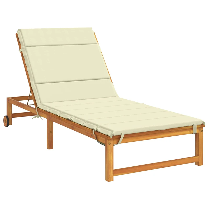 Sunlounger Cushion GEMERT 100% Polyester Cream 200 x 80 x 3 cm