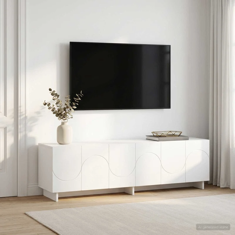 TV Stand 140 x 34.5 x 40 cm White Engineered Wood
