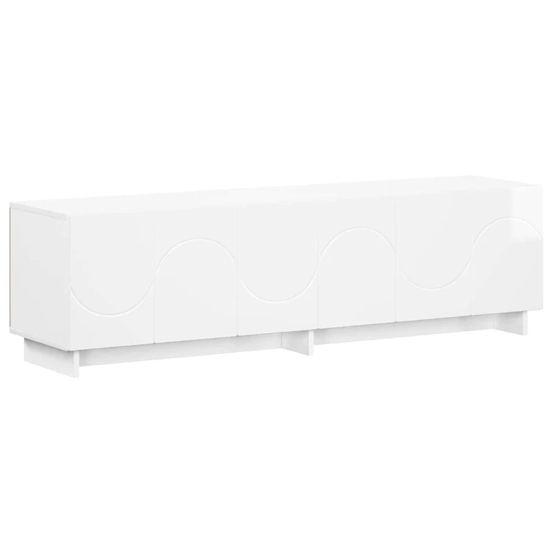 TV Stand 140 x 34.5 x 40 cm High Gloss White Engineered Wood
