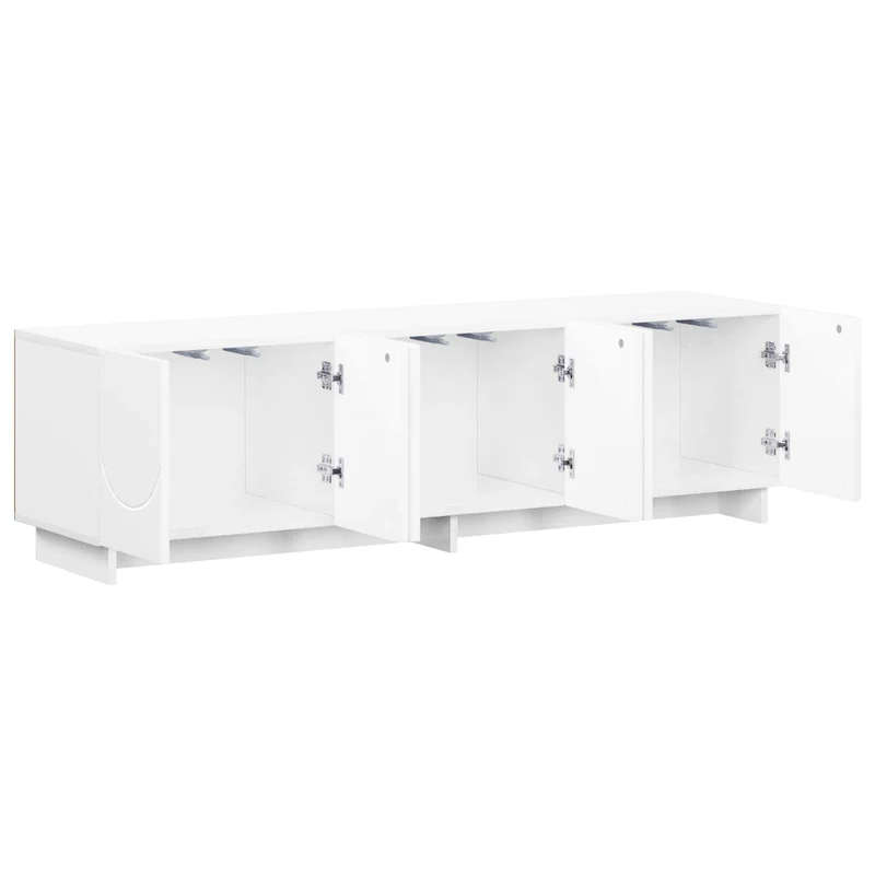 TV Stand 140 x 34.5 x 40 cm High Gloss White Engineered Wood