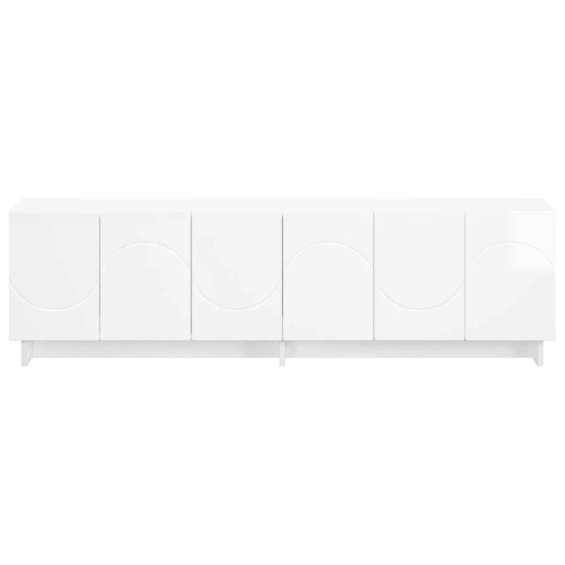 TV Stand 140 x 34.5 x 40 cm High Gloss White Engineered Wood