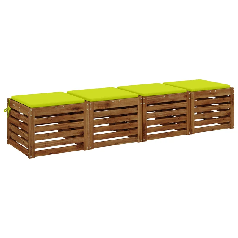 Seat Cushions SOEST 4 pcs 100% Polyester Bright Green