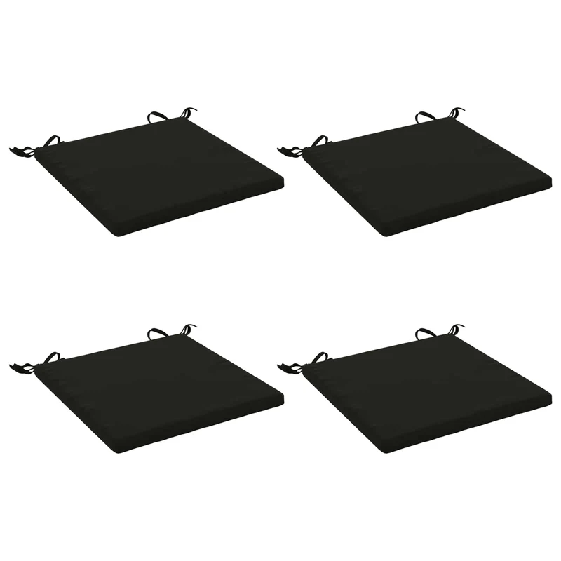 Seat Cushions SOEST 4 pcs 100% Polyester Black 50 x 50 x 3 cm