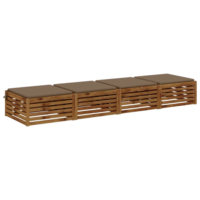 Seat Cushions SOEST 4 pcs 100% Polyester Taupe 70 x 70 x 3 cm