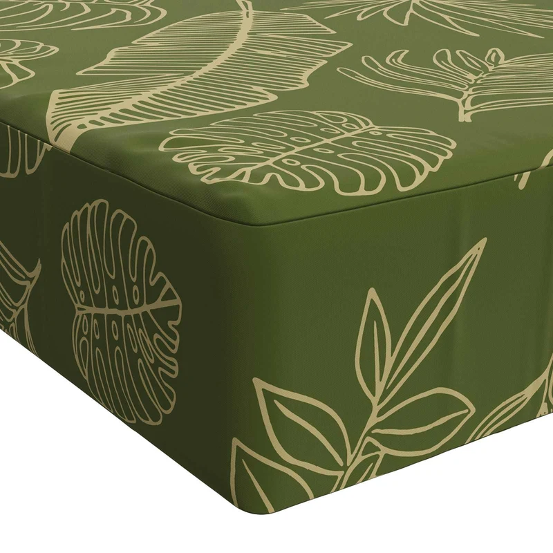 Seat Cushion SOEST 100% Polyester Leaf design 120 x 80 x 15 cm