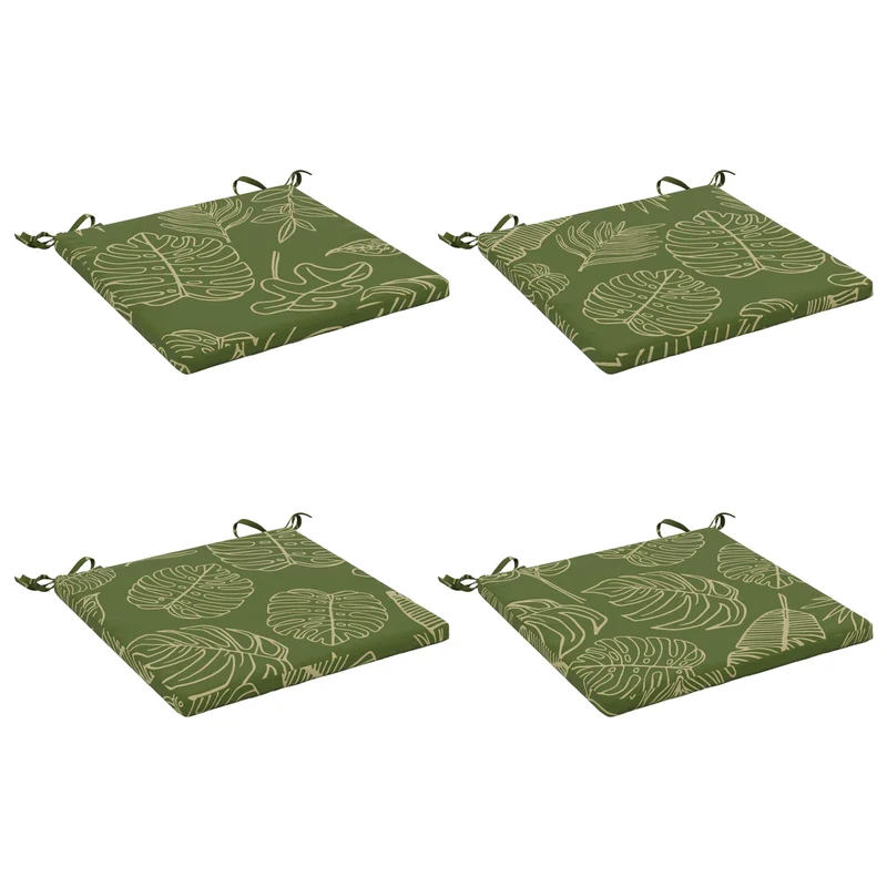 Seat Cushions SOEST 4 pcs 100% Polyester Leaf Design