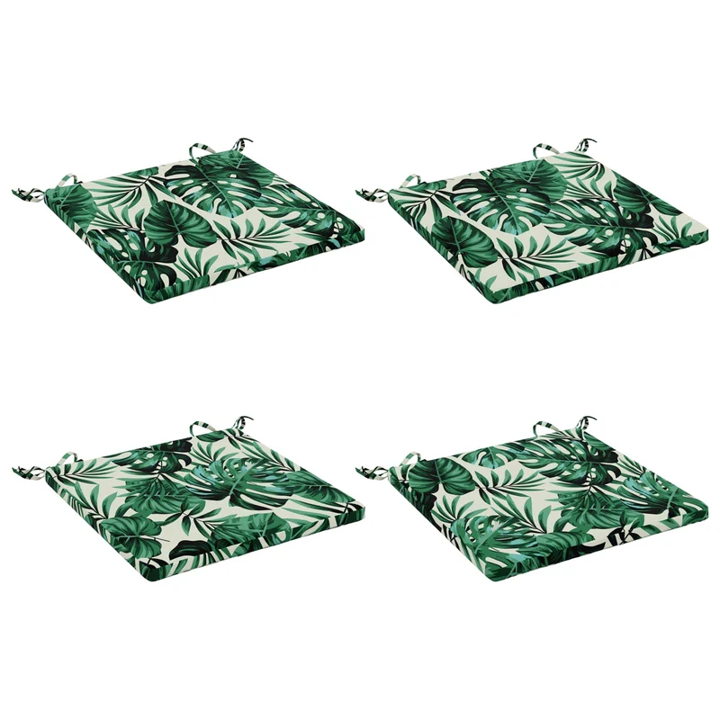 Seat Cushions SOEST 4 pcs 100% Polyester Leaf Pattern