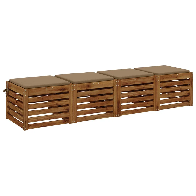 Seat Cushions SOEST 4 pcs 100% Polyester Taupe 45 x 45 x 3 cm