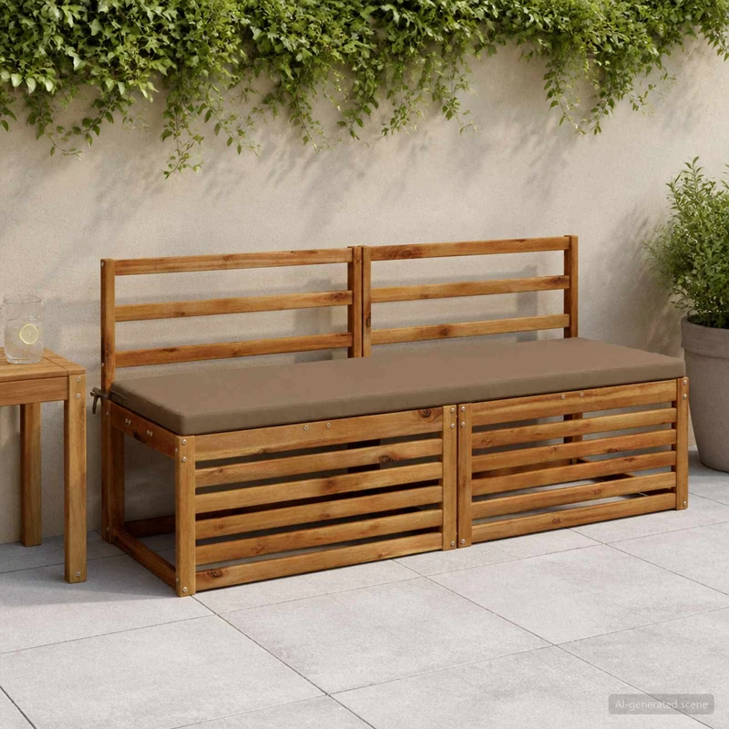 Bench Cushion SOEST 100% Polyester Taupe 140 x 50 x 5 cm
