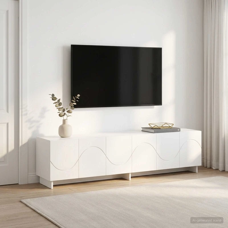 TV Stand 180 x 34.5 x 40 cm White Engineered Wood