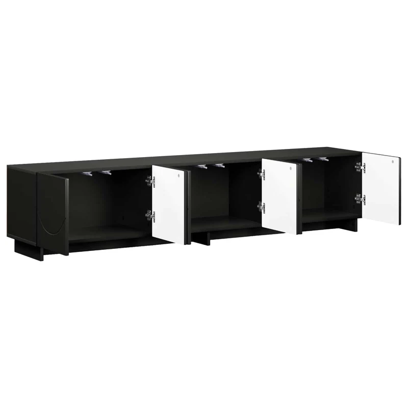 TV Stand 180 x 34.5 x 40 cm Black Engineered Wood