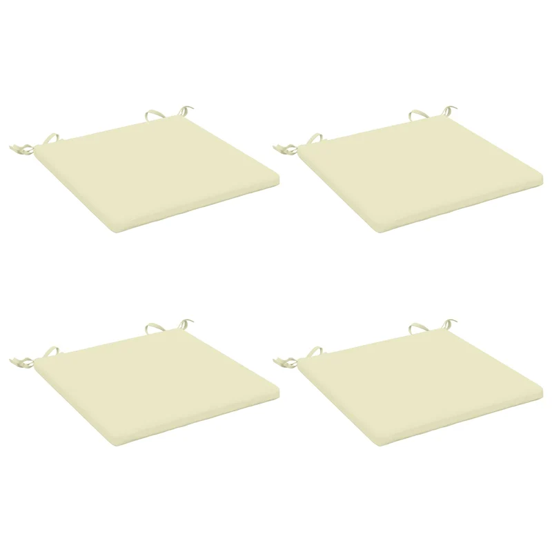 Seat Cushions SOEST 4 pcs 100% Polyester Cream 50 x 50 x 3 cm