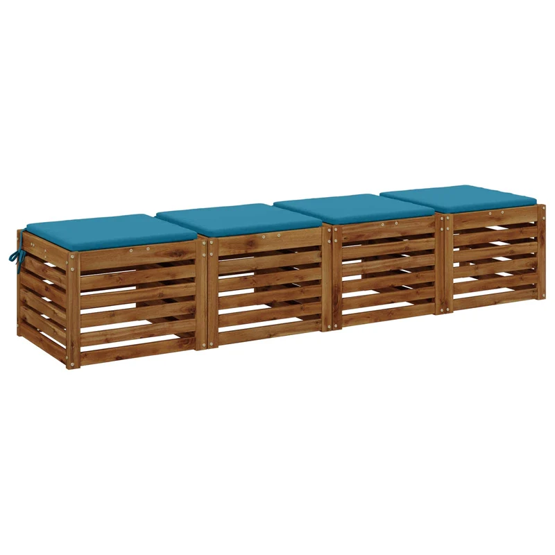 Seat Cushions SOEST 4 pcs 100% Polyester Light Blue