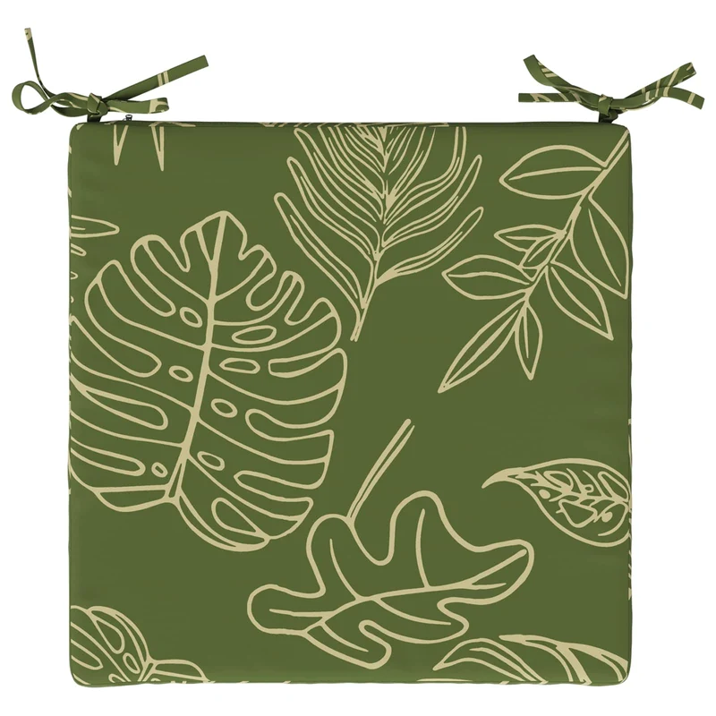 Seat Cushions SOEST 4 pcs 100% Polyester Leaf Design
