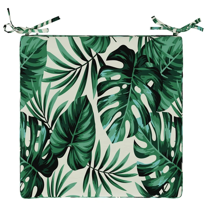 Seat Cushions SOEST 4 pcs 100% Polyester Leaf Pattern