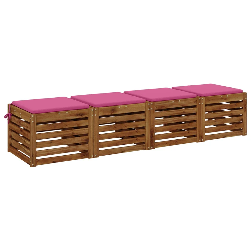 Seat Cushions SOEST 4 pcs 100% Polyester Pink 50 x 50 x 3 cm