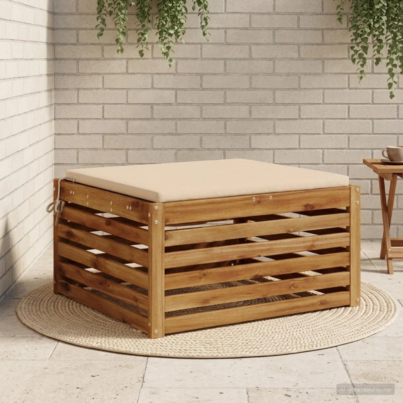 Seat Cushions SOEST 100% Polyester Cream 70 x 70 x 3 cm