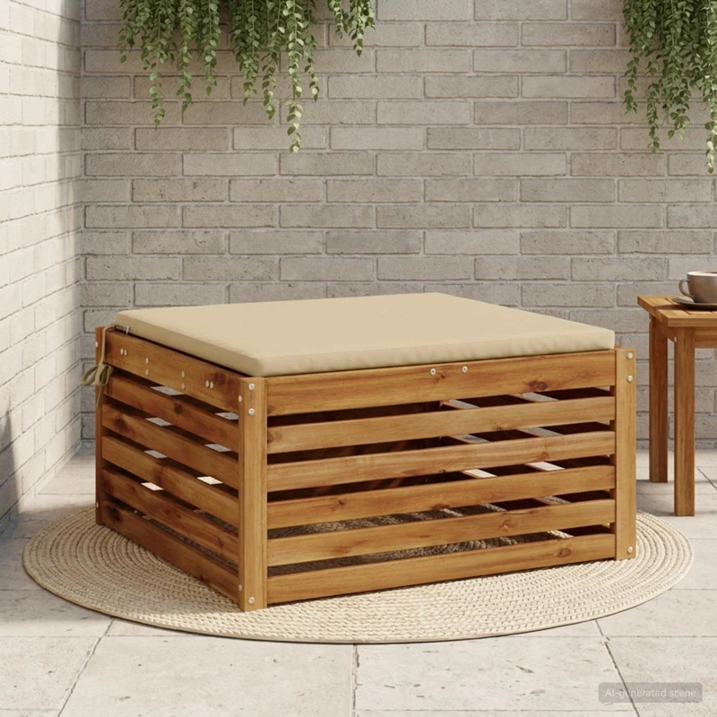 Seat Cushions SOEST 100% Polyester Beige 70 x 70 x 3 cm