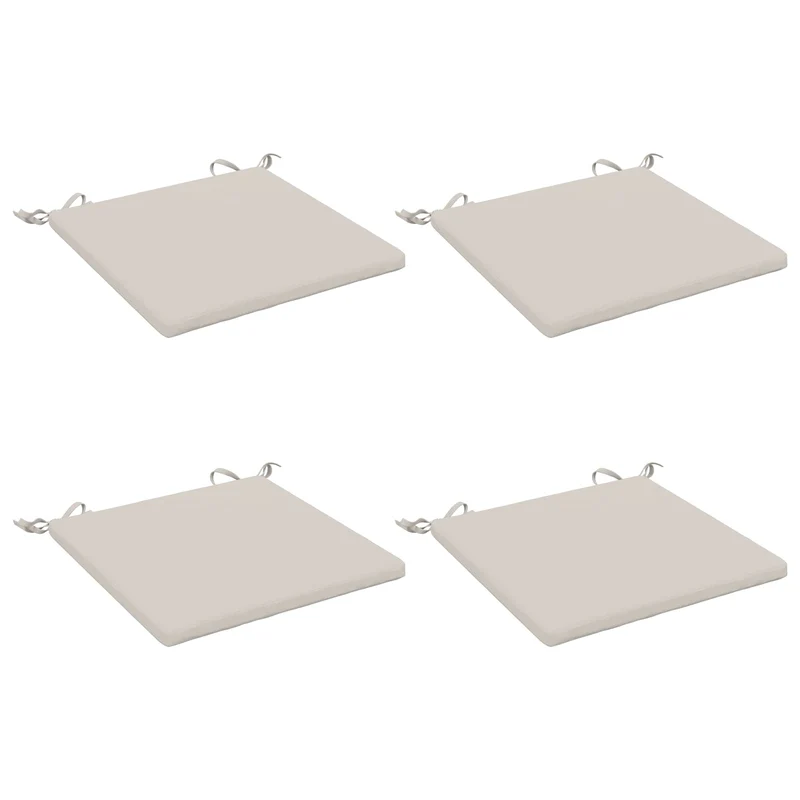 Seat Cushions SOEST 4 pcs 100% Polyester White 40 x 40 x 3 cm