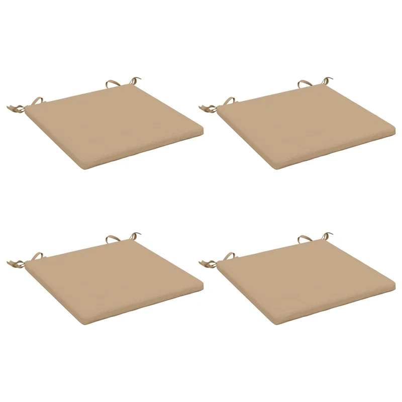 Seat Cushions SOEST 4 pcs 100% Polyester Sand 40 x 40 x 3 cm