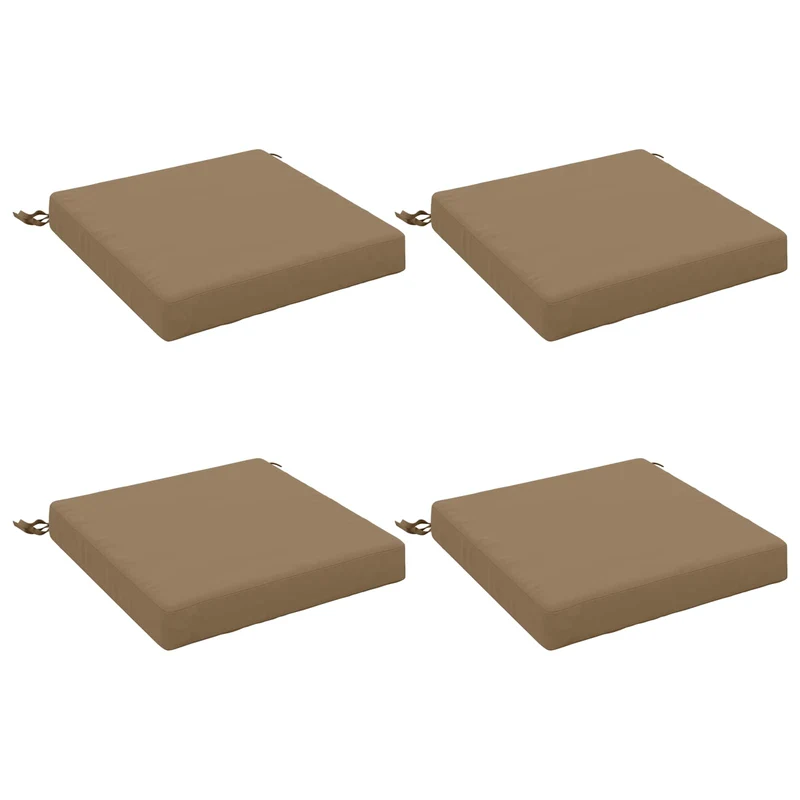 Seat Cushions SOEST 4 pcs 100% Polyester Taupe 50 x 50 x 7 cm