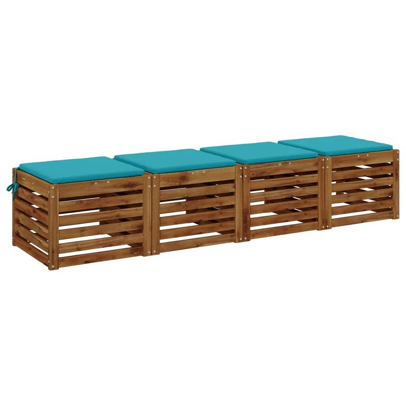 Seat Cushions SOEST 4 pcs 100% Polyester Turquoise
