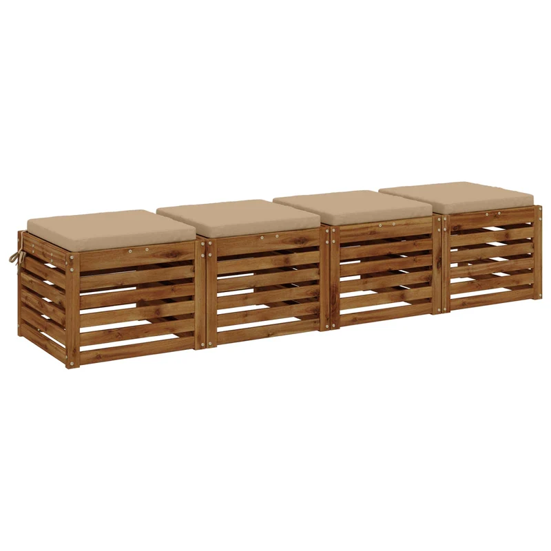 Seat Cushions SOEST 4 pcs 100% Polyester Sand 50 x 50 x 5 cm