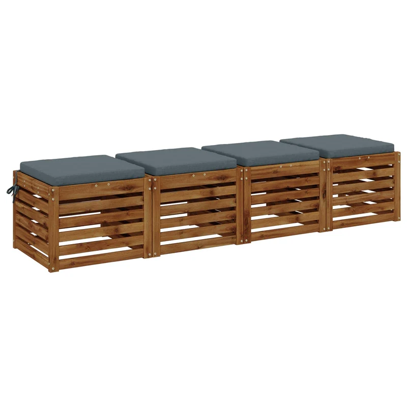 Seat Cushions SOEST 4 pcs 100% Polyester Blue 50 x 50 x 5 cm