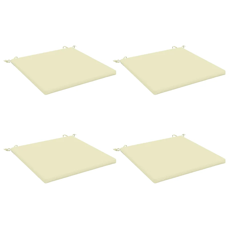 Seat Cushions SOEST 4 pcs 100% Polyester Cream 70 x 70 x 3 cm