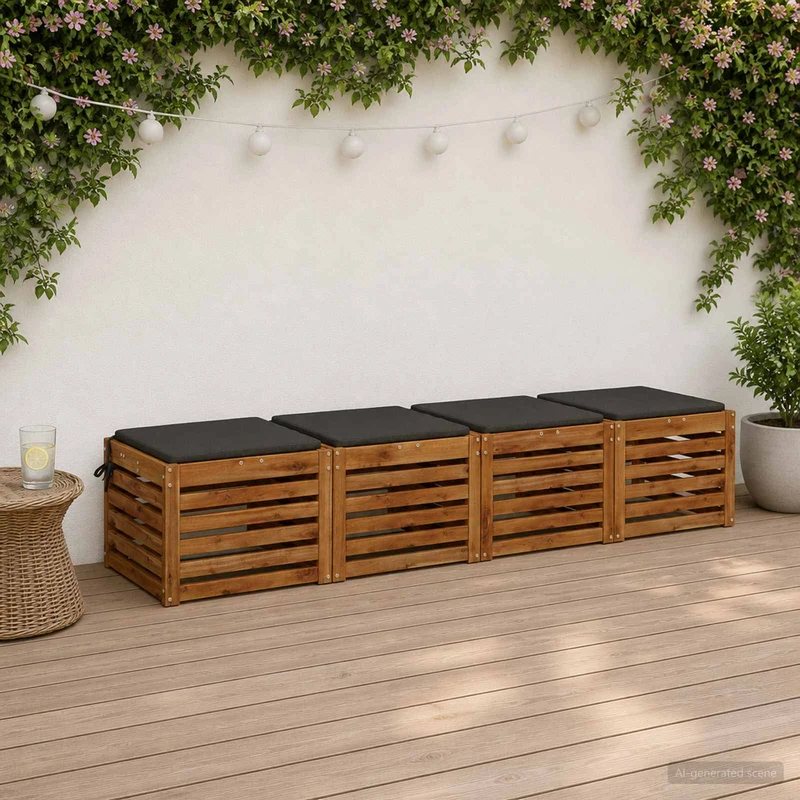 Seat Cushions SOEST 4 pcs 100% Polyester Anthracite