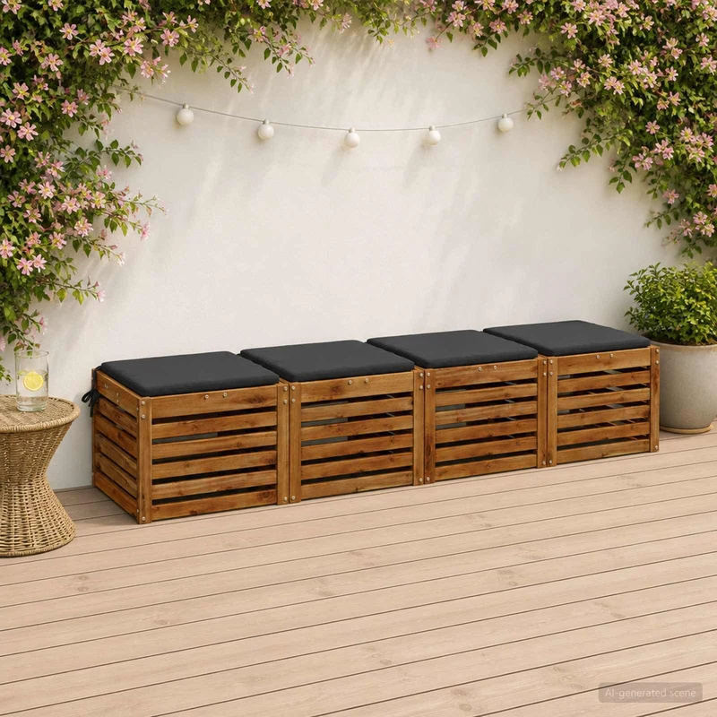 Seat Cushions SOEST 4 pcs 100% Polyester Anthracite