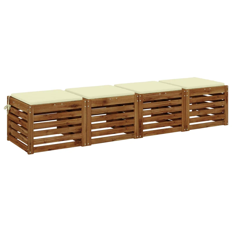 Seat Cushions SOEST 4 pcs 100% Polyester Cream 40 x 40 x 3 cm