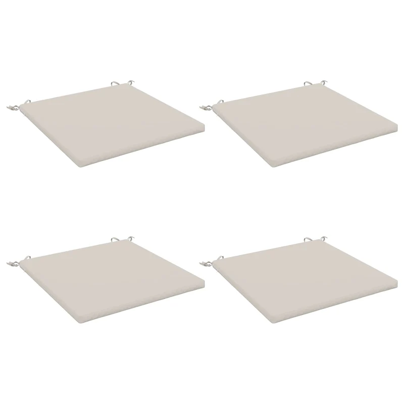 Seat Cushions SOEST 4 pcs 100% Polyester White 60 x 60 x 3 cm