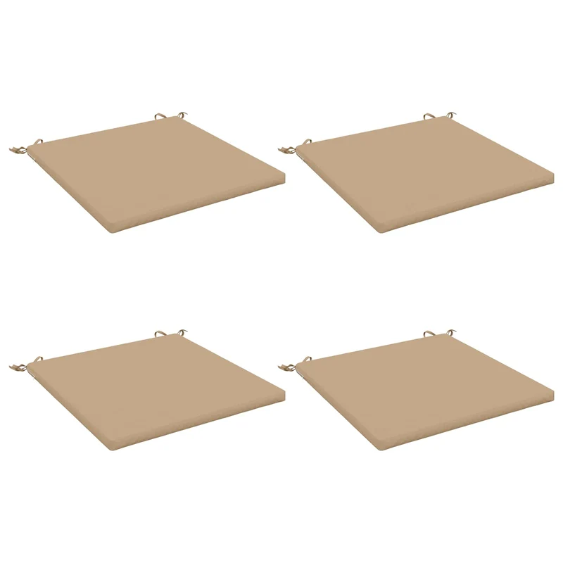 Seat Cushions SOEST 4 pcs 100% Polyester Sand 60 x 60 x 3 cm