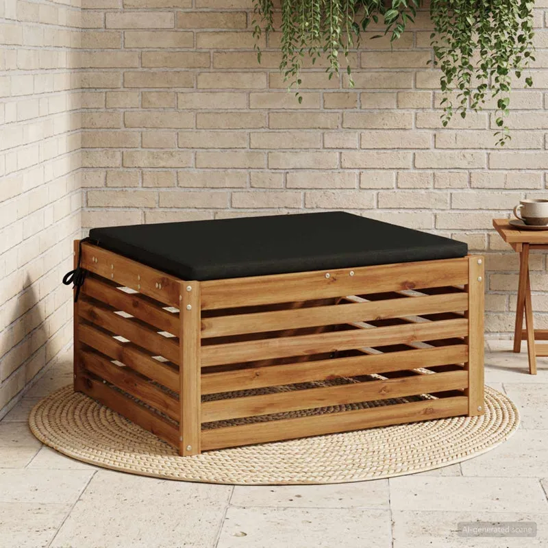 Seat Cushions SOEST 100% Polyester Black 60 x 60 x 3 cm