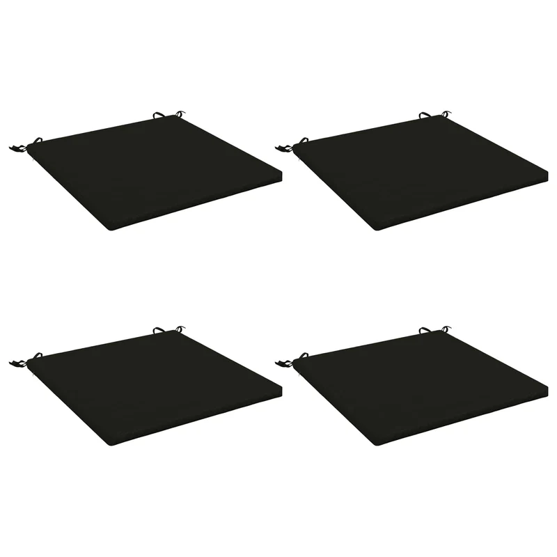 Seat Cushions SOEST 4 pcs 100% Polyester Black 60 x 60 x 3 cm