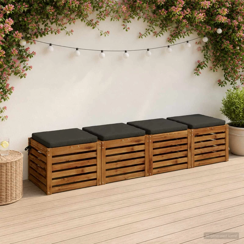 Seat Cushions SOEST 4 pcs 100% Polyester Anthracite