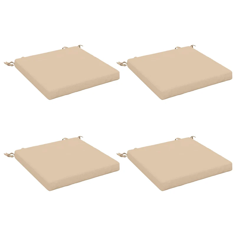 Seat Cushions SOEST 4 pcs 100% Polyester Cream 50 x 50 x 5 cm