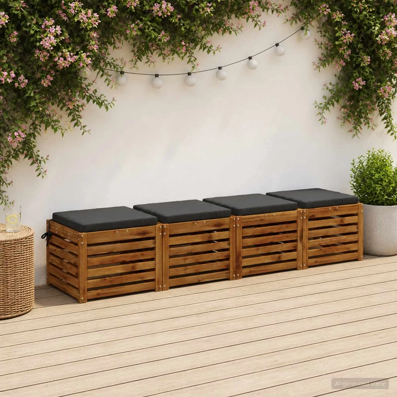 Seat Cushions SOEST 4 pcs 100% Polyester Anthracite